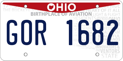 OH license plate GOR1682