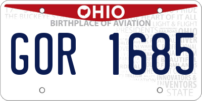 OH license plate GOR1685