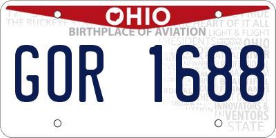 OH license plate GOR1688