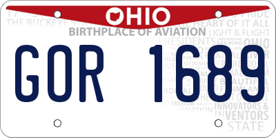 OH license plate GOR1689