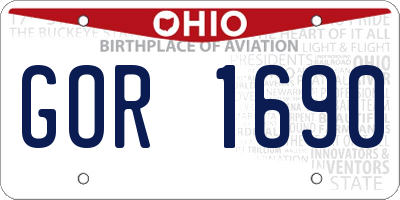 OH license plate GOR1690