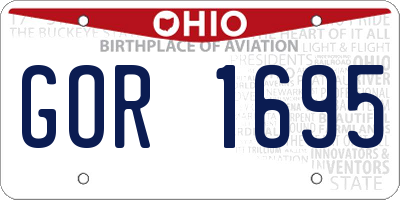 OH license plate GOR1695