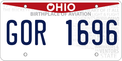 OH license plate GOR1696