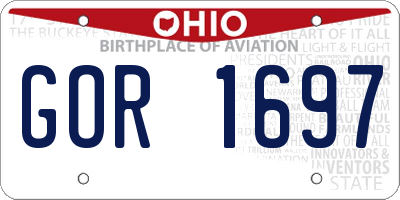 OH license plate GOR1697