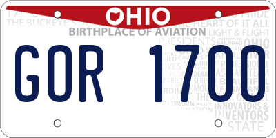 OH license plate GOR1700