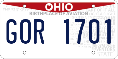 OH license plate GOR1701