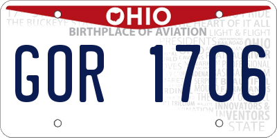 OH license plate GOR1706