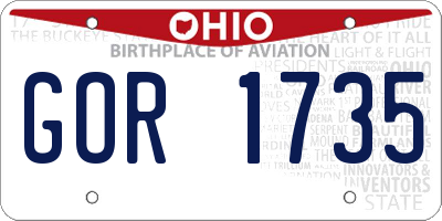 OH license plate GOR1735