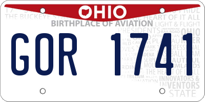 OH license plate GOR1741