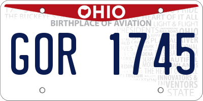 OH license plate GOR1745