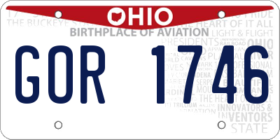 OH license plate GOR1746