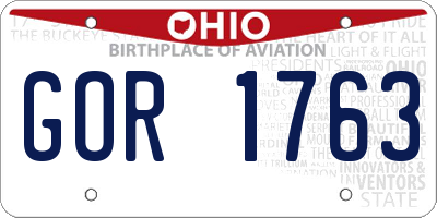 OH license plate GOR1763