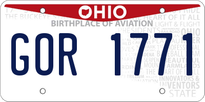 OH license plate GOR1771
