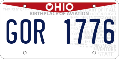 OH license plate GOR1776