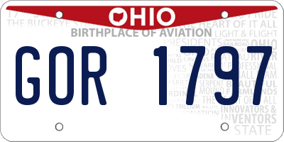 OH license plate GOR1797
