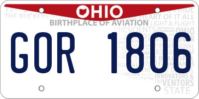 OH license plate GOR1806