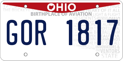 OH license plate GOR1817