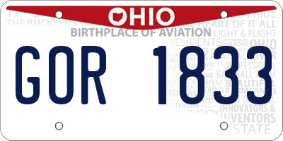 OH license plate GOR1833