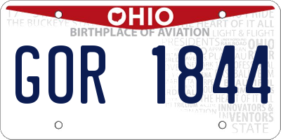 OH license plate GOR1844