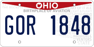 OH license plate GOR1848