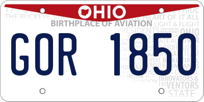 OH license plate GOR1850
