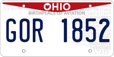 OH license plate GOR1852