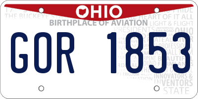 OH license plate GOR1853