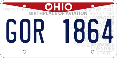 OH license plate GOR1864