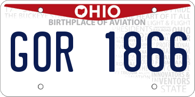 OH license plate GOR1866