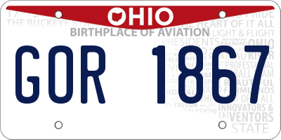 OH license plate GOR1867