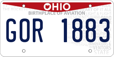 OH license plate GOR1883