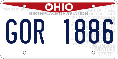 OH license plate GOR1886