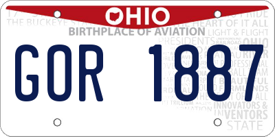 OH license plate GOR1887