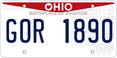OH license plate GOR1890