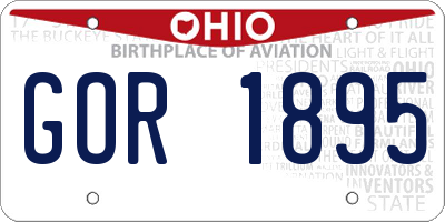 OH license plate GOR1895