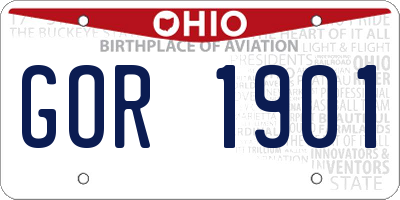 OH license plate GOR1901