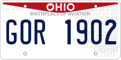 OH license plate GOR1902