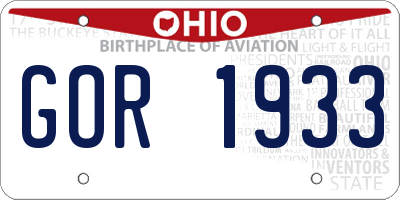 OH license plate GOR1933