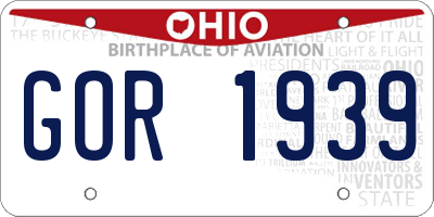 OH license plate GOR1939