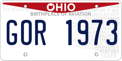OH license plate GOR1973