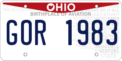 OH license plate GOR1983