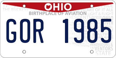 OH license plate GOR1985