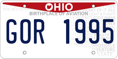 OH license plate GOR1995