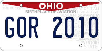 OH license plate GOR2010