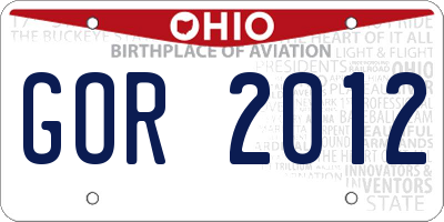 OH license plate GOR2012