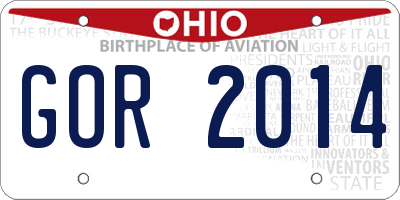 OH license plate GOR2014
