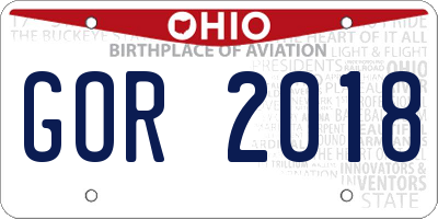 OH license plate GOR2018