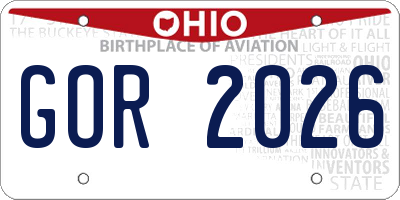 OH license plate GOR2026
