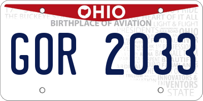 OH license plate GOR2033