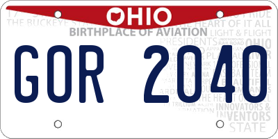 OH license plate GOR2040